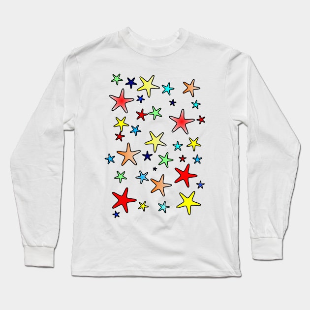 Colorful Stars Long Sleeve T-Shirt by Nickmwood